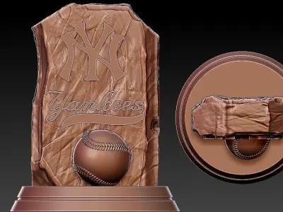 MLB - NEW YORK YANKEES BASEBALL STATUE DESTOP - CNC - 3D PRINT 3D print model