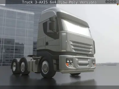 Truck 3-AXIS 6x4 Low-Poly Version Low-poly 3D model