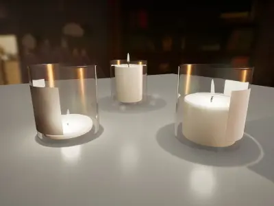Little candle in jar - PBR game ready model for UE 4 and 5 Low-poly 3D model