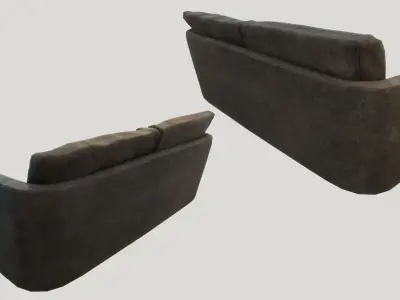 Old Dirty Couches PBR Low-poly 3D model