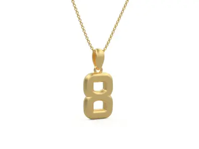 Model 1163 Number 8 Necklace Curved 3D print model