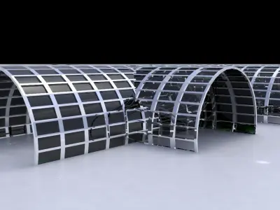 Cylindrical large structure for airport or large space 3D model