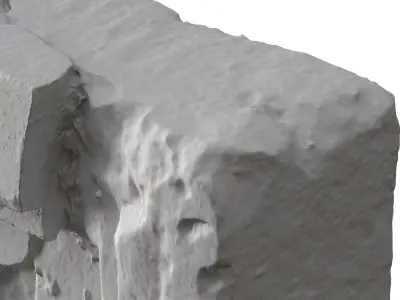 Medieval relief stone carving decoration 3D model