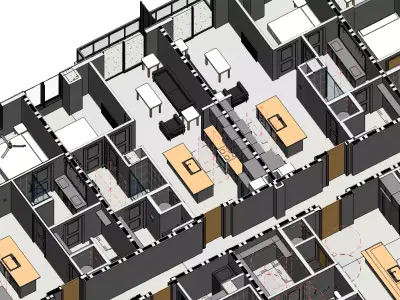 HIGH RISE ARCHITECTURAL REVIT MODEL FULLY FURNISHED 3D model