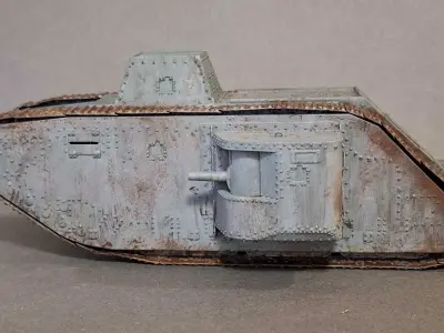 German World War One Tank A7vu 3D print model
