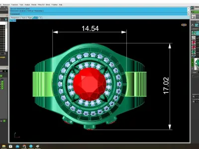 Luxury Halo Gemstone Men Ring 3D Jewelry Model  3864 3D print model