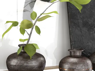 RH Vintage Indian Iron Vessel Collection  Low-poly 3D model