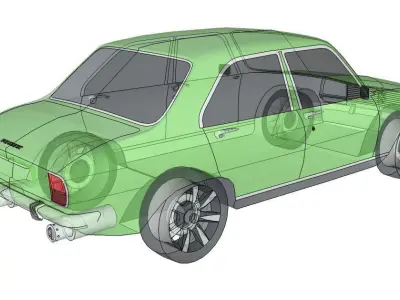 PEUGEOT 504 Low-poly 3D model