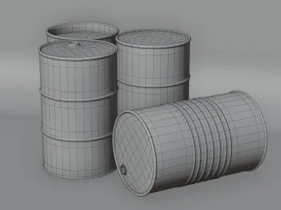 Low-Poly Red Barrels v2 Low-poly 3D model