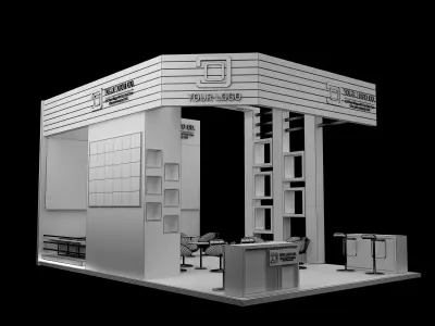 Booth Exhibition Stand a633 3D model