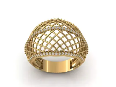 STL 3DM Print Ready Women Diamond Ring Lightweight Printable  3D print model 111