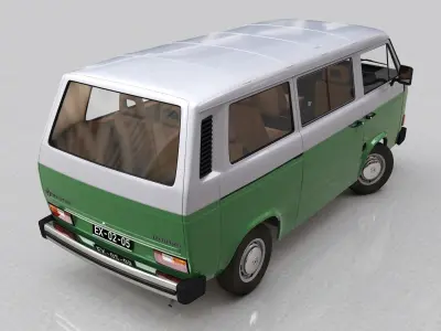 VOLKSWAGEN T3 TRANSPORTER CARAVELLE 1982 3D model