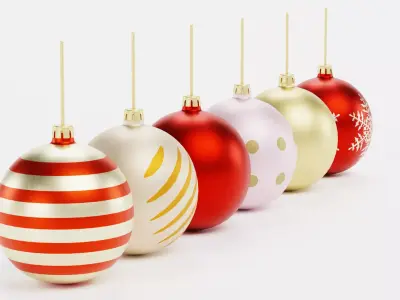 Christmas Ball Ornament Collection Low-poly 3D model
