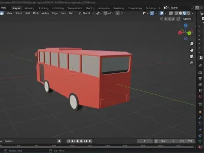 BUS lowpoly 3D Free low-poly 3D model