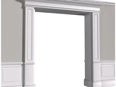 Arched Entrance portal Opening Wall paneling Doorway 3D model