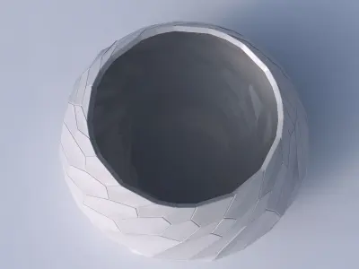 Bowl squeezed twisted with fine organic cells 3D print model