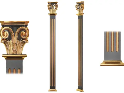 Classic pilaster 02 3D model