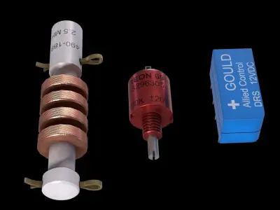 Electrical Components Low-poly 3D model