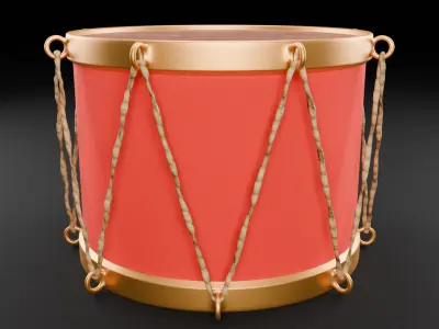Realistic Military Drum PBR 3D Model Game Ready Low-Poly 3D model