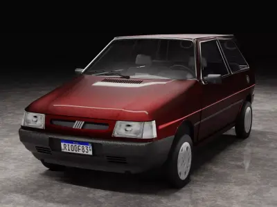UNO MILLE SMART 2001 - RIGGED CAR MODEL Low-poly 3D model