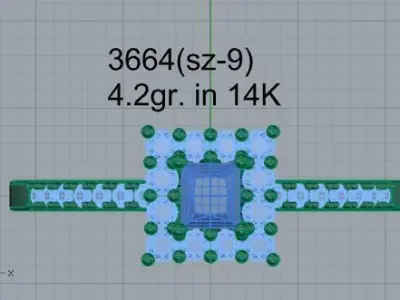 Square Halo Ring 3664 3D print model