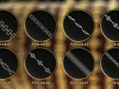 50 Chain 3D Model and Curve brush Vol 4 3D model