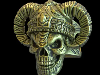 skull ring jewelry demon vol4  3D print model