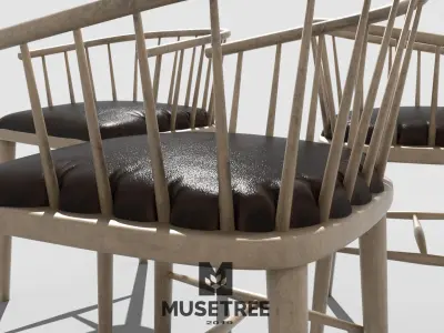 Chair muse tree Low-poly 3D model