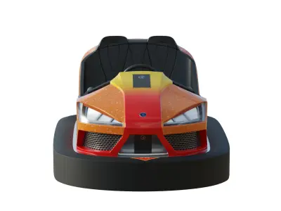 Bumper Car Orange Low-poly 3D model