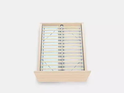 MALM Bed frame high w 2 storage boxes 1 Low-poly 3D model