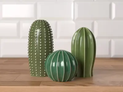IKEA SJALSLIGT Cactus Decoration Set 3D model