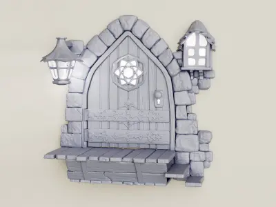 MEDIEVAL DOOR - LIGHT 3D print model
