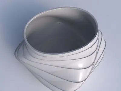 Bowl twisted elipse with horizontal layers 3D print model