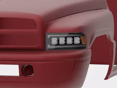 2nd Gen Dodge Ram 1500 2500 3500 Headlights 3D model