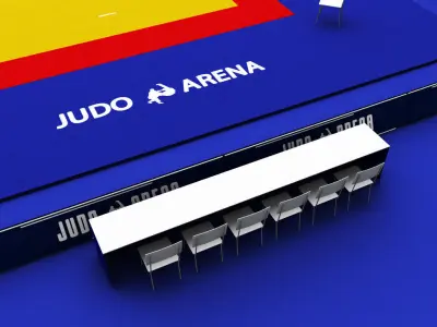 Judo tatami sport arena low poly Low-poly 3D model