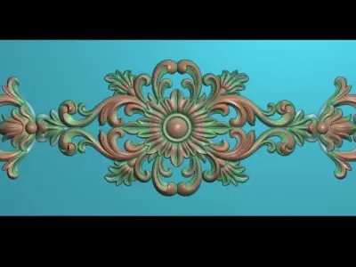 Furniture wood carving file stl for 3D print model 2256W 3D print model