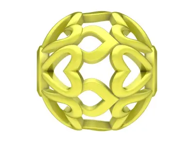 Elegant Heart Openwork Jewelry Bead  4081 3D print model