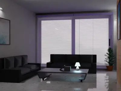 A low-poly leaving room model Low-poly 3D model