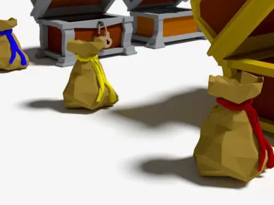 Loot Chest Lowpoly Game Assets - In Unity Too Low-poly 3D model