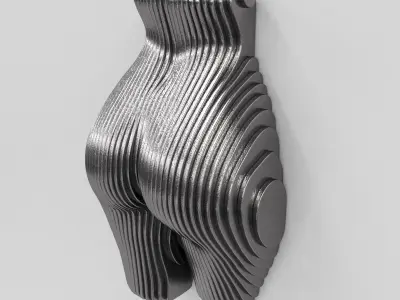 Figurine in the shape of a body made of metal plates 2 versions 3D model