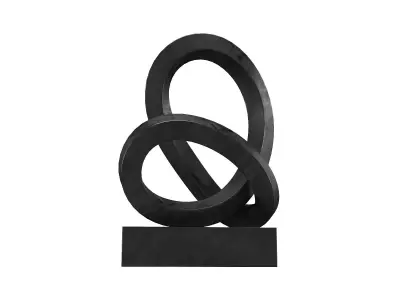 Cast Metal Abstract Sculpture 4 RH Low-poly 3D model