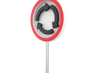 3d Roundabout Circulation sign  icon 3D model