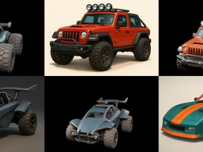 Gt one Car bundle 11 pack 100 glb 3D model