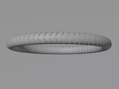 Gold Snake Tube Bracelet Low-poly 3D model