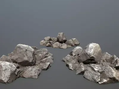 desert cliff rocks Low-poly 3D model