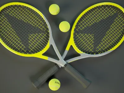 Tennis Racket PBR Low-poly 3D model