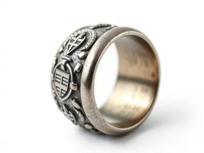Intricate Silver Ring Model Pack Low-poly 3D model