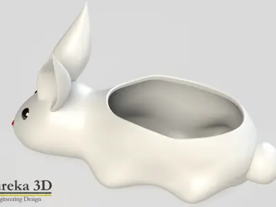 Rabbit Flowerpot 3D print model