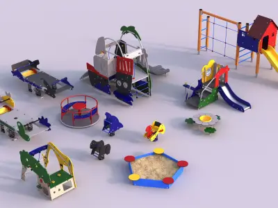 Modern playground 5 3D model