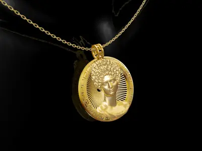 Fonseca Medallion Statue Sculpture pendant jewelry gold 3D print model